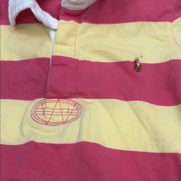 Ralph Lauren Polo Dress in Yellow & Pink Stripes with Ruffle Hem - Girls size 6 - Picture 2 of 13
